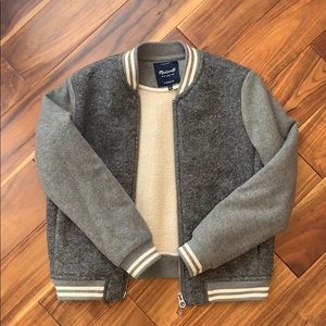 Madewell Shearling Letterman Bomber